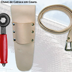 PORTA CHAVE CATRACA EM COURO - PARA MONTADOR